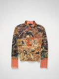 Vivienne Tam "Kesi Tapestry with Embroidery of Dispelling the Winter Cold with Nine Yangs" Mandarin Collar Top