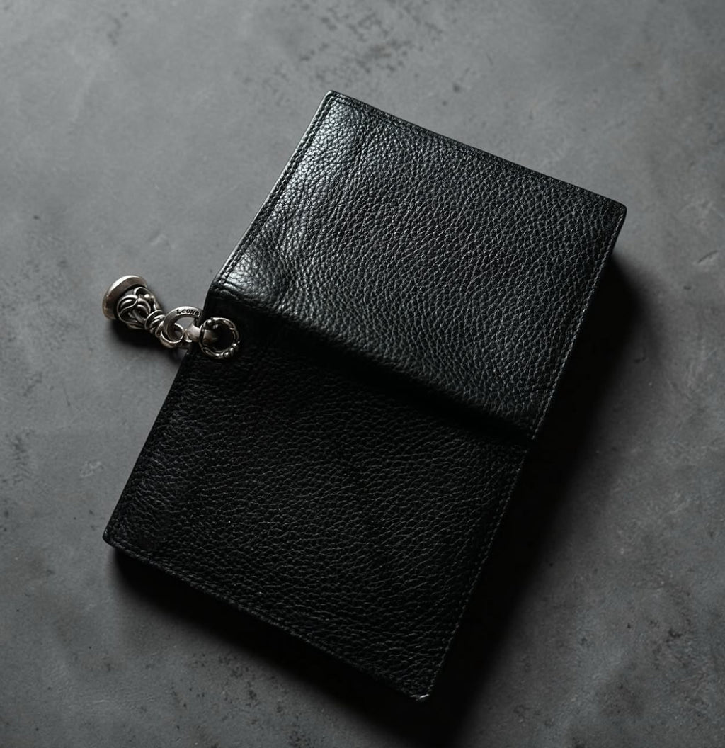 Leonard Kamhout Leather Wallet with Silver Bell Charm
