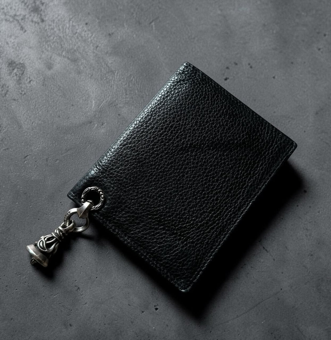 Leonard Kamhout Leather Wallet with Silver Bell Charm