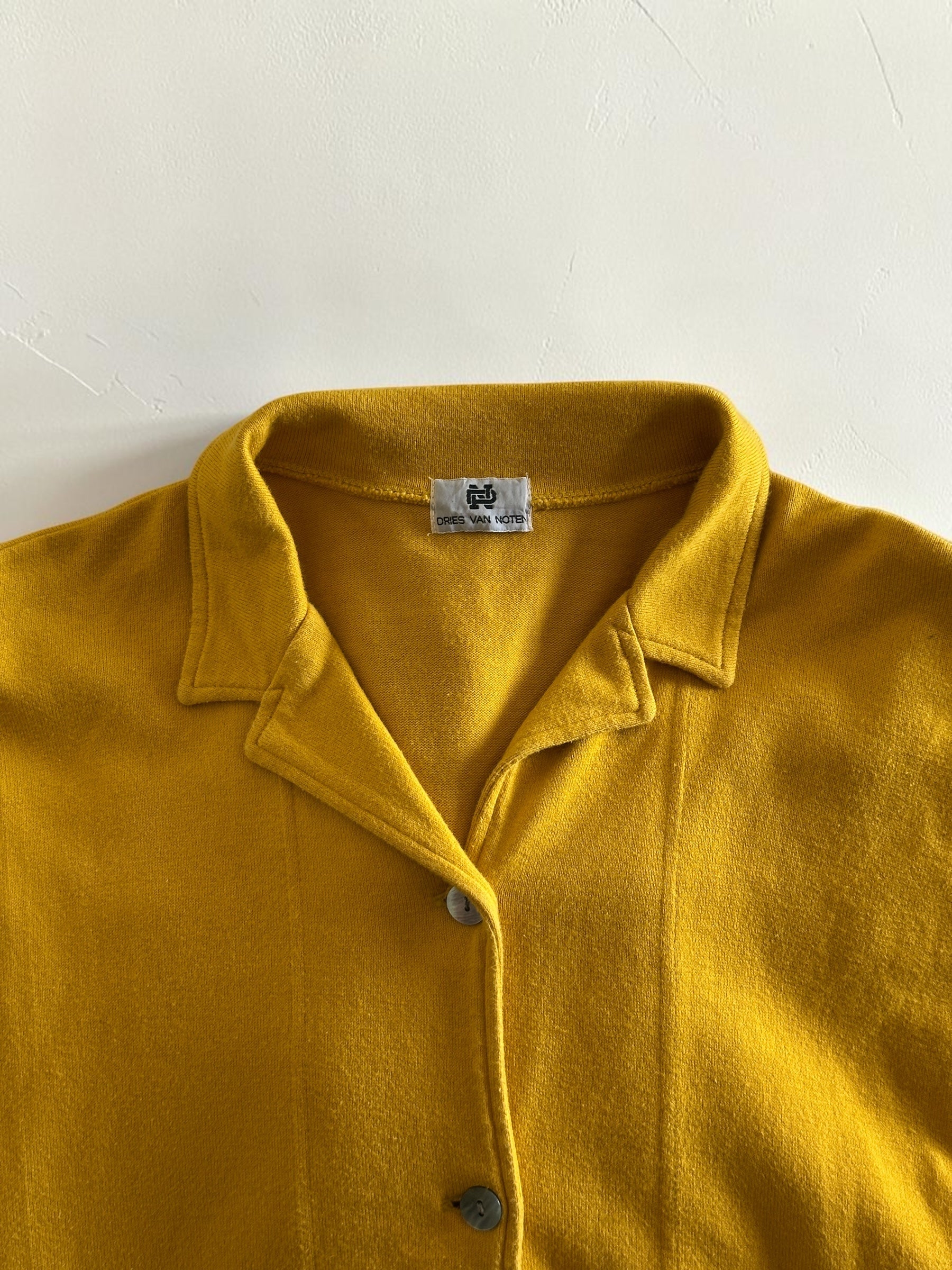 90s Dries Van Noten Mustard Yellow Oversized Fluid Shirt