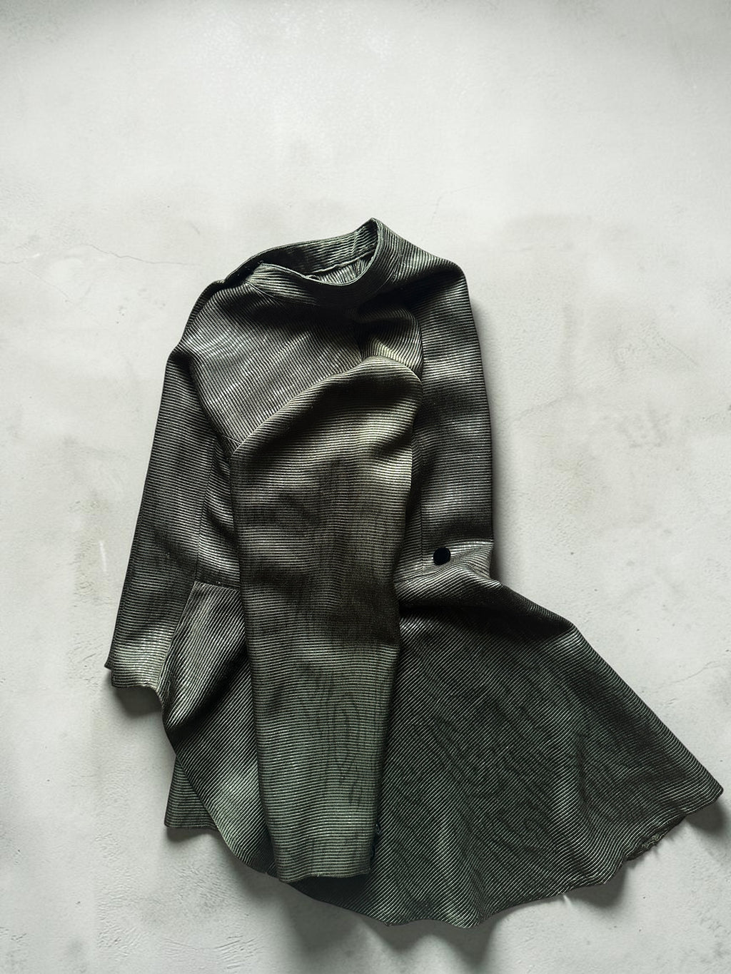 90s HANAE MORI NEW YORK Olive Ribbed Peplum Jacket