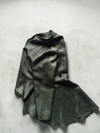 90s HANAE MORI NEW YORK Olive Ribbed Peplum Jacket