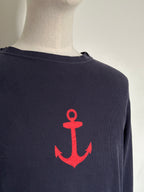 Dries Van Noten Anchor Print Long Sleeve Ribbed Top