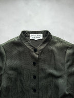 90s HANAE MORI NEW YORK Olive Ribbed Peplum Jacket