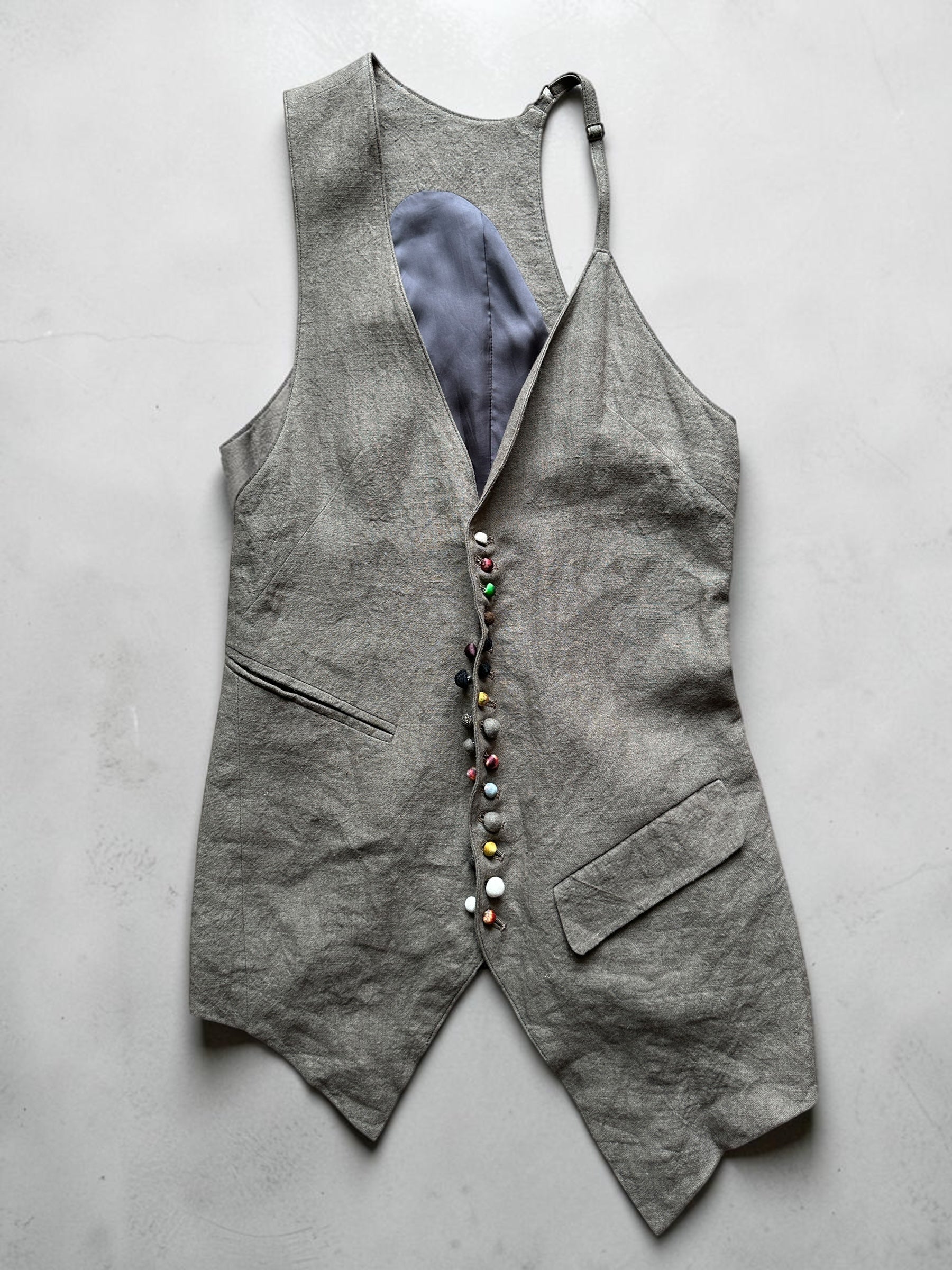 If Six Was NineEscargot Slip Vest Green sage Asymmetric Gilet