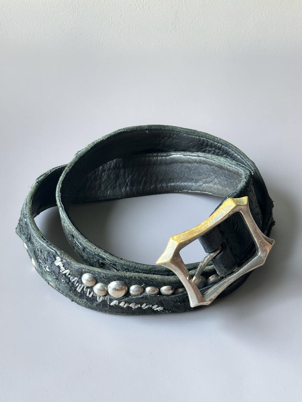 KMRii 'Grand Cross' Studded Leather Belt
