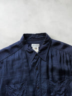 Dries Van Noten 100% Rayon Short Sleeve Shirt - Navy