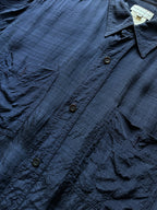 Dries Van Noten 100% Rayon Short Sleeve Shirt - Navy