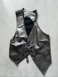 IF SIX WAS NINE Escargot Slip Vest Metallic Silver Asymmetric Gilet