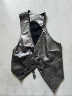 IF SIX WAS NINE Escargot Slip Vest Metallic Silver Asymmetric Gilet