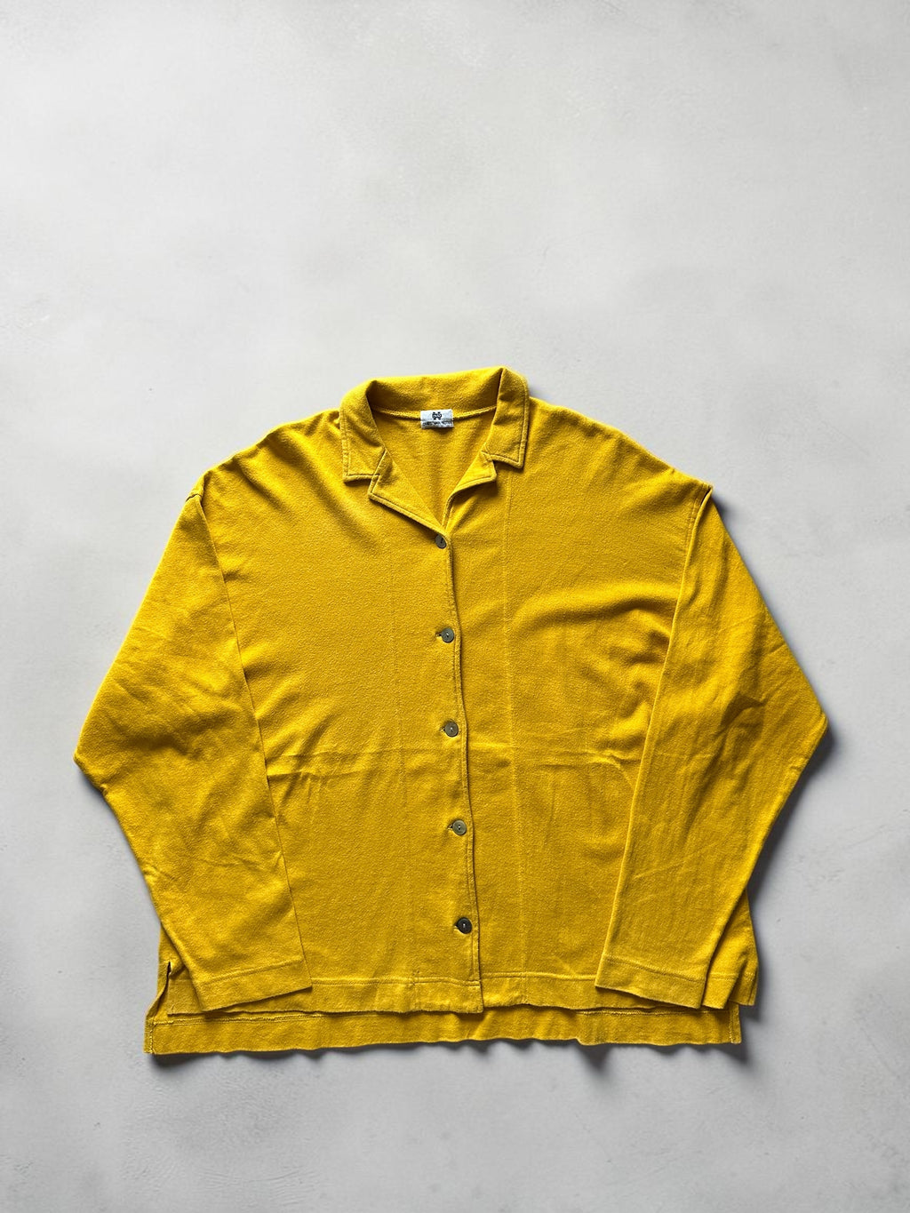 90s Dries Van Noten Mustard Yellow Oversized Fluid Shirt