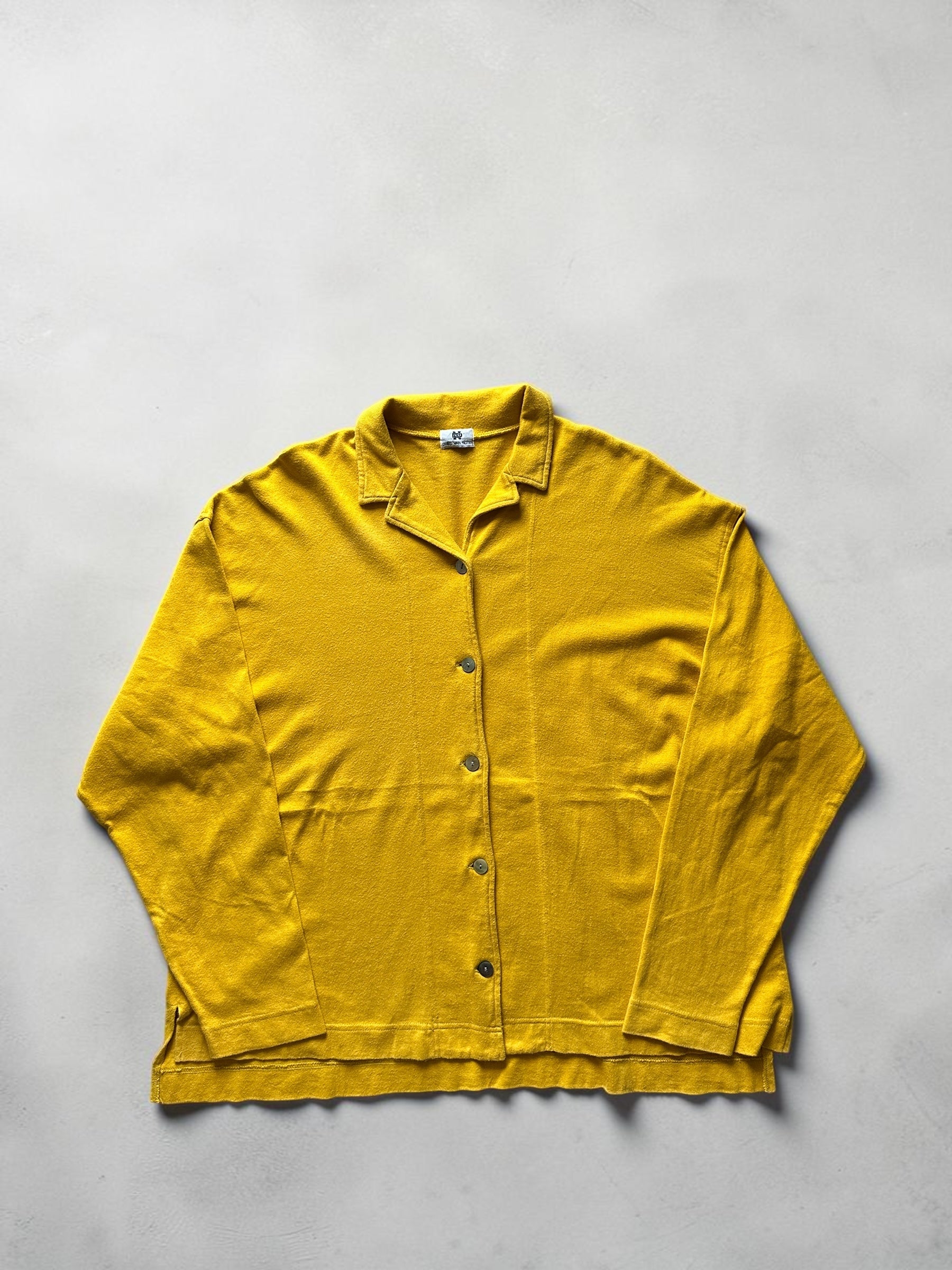 90s Dries Van Noten Mustard Yellow Oversized Fluid Shirt