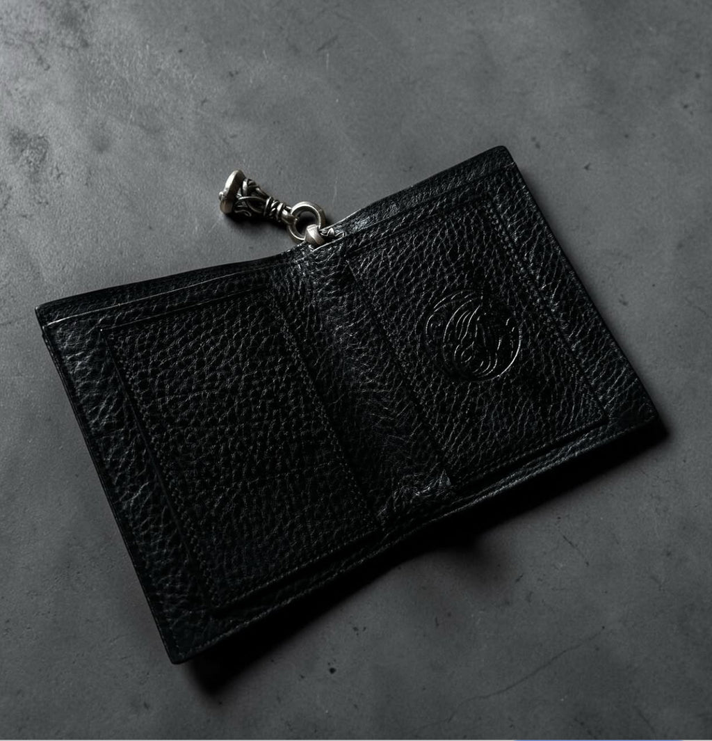 Leonard Kamhout Leather Wallet with Silver Bell Charm