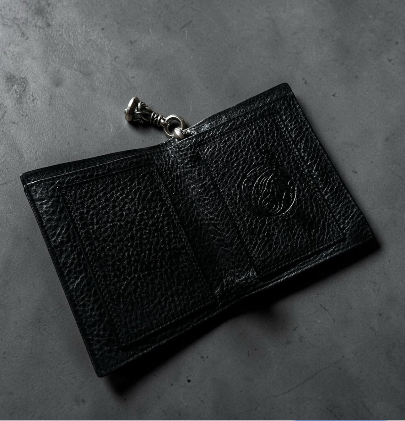 Leonard Kamhout Leather Wallet with Silver Bell Charm