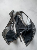 IF SIX WAS NINE Escargot Slip Vest Metallic Silver Asymmetric Gilet