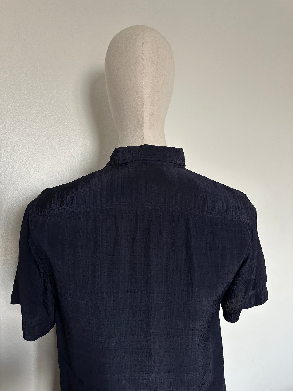 Dries Van Noten 100% Rayon Short Sleeve Shirt - Navy