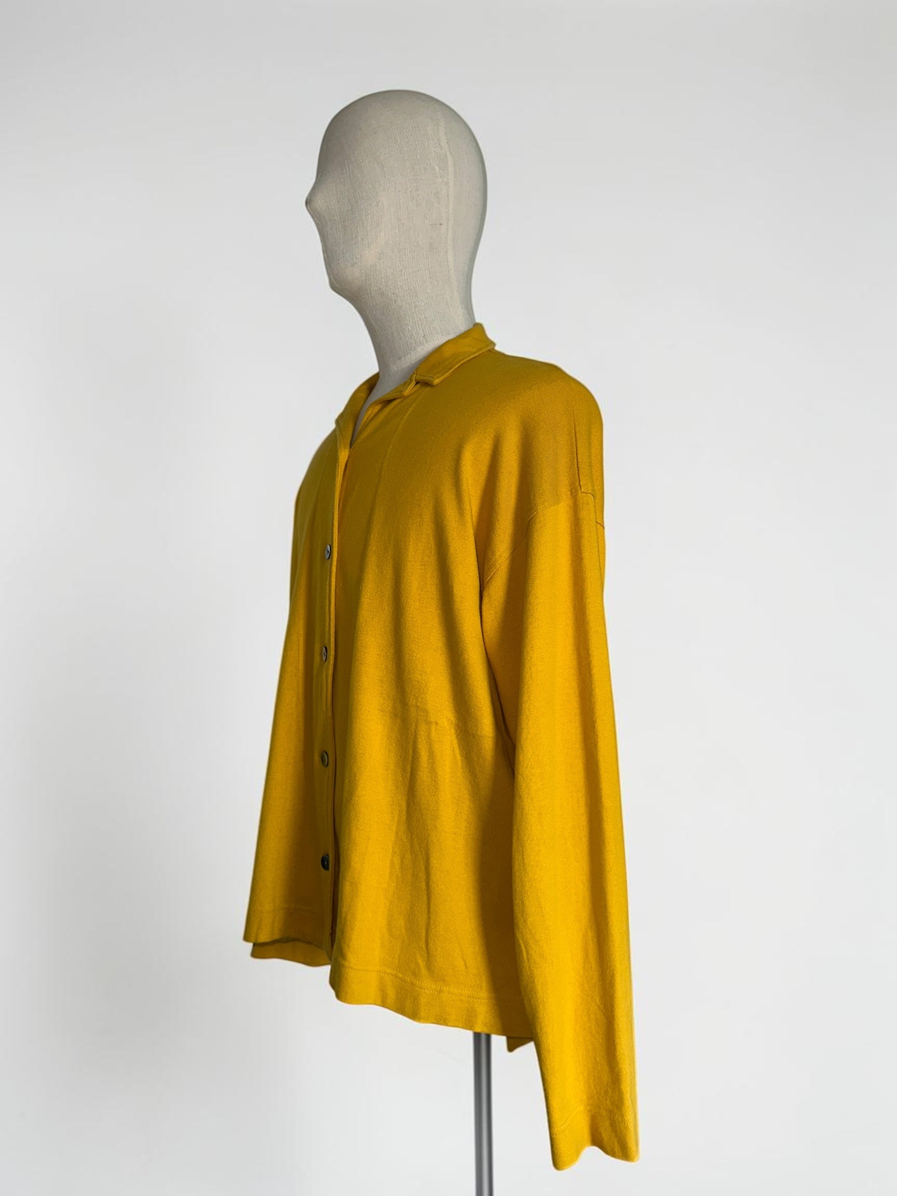 90s Dries Van Noten Mustard Yellow Oversized Fluid Shirt
