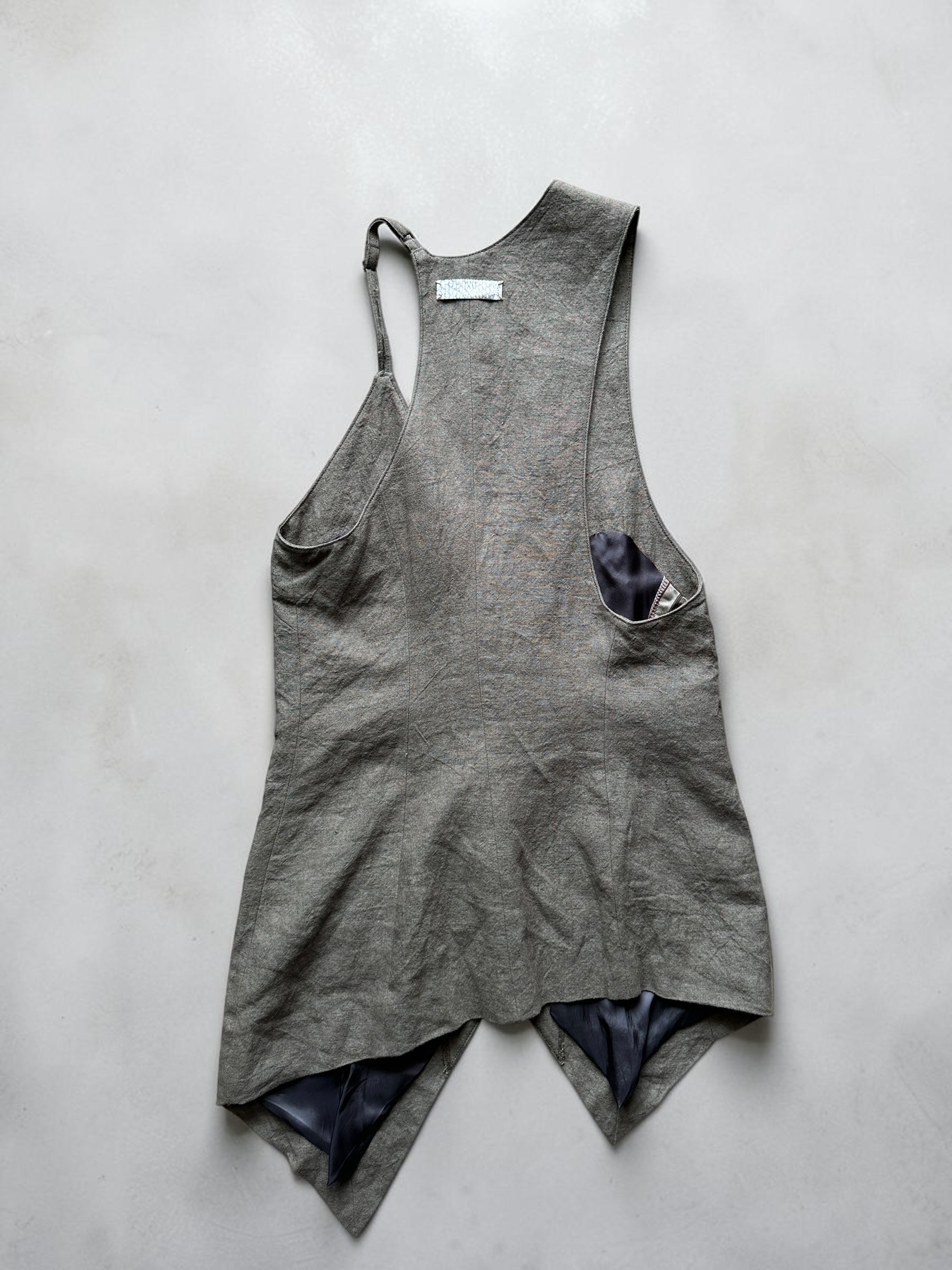 If Six Was NineEscargot Slip Vest Green sage Asymmetric Gilet